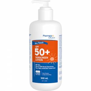 Pharmacy Choice Sunscreen SPF 50+ 500mL Pump Dry Touch