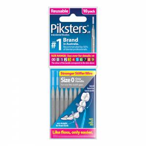 Piksters Size 0 Grey 10 Pack