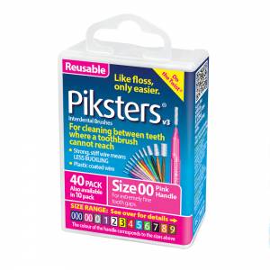 Piksters Size 00 Pink 40 Pack