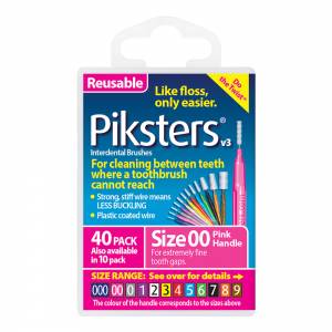 Piksters Size 00 Pink 40 Pack