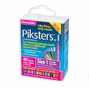 Piksters Size 1 Purple 40 Pack
