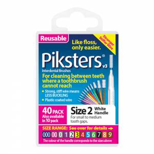Piksters Size 2 White 40 Pack
