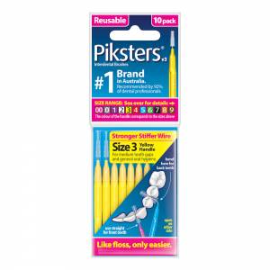 Piksters Size 3 Yellow 10 Pack