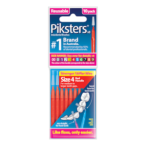 Piksters Size 4 Red 10 Pack