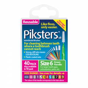 Piksters Size 6 Green 40 Pack