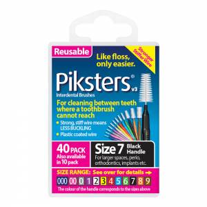 Piksters Size 7 Black 40 Pack