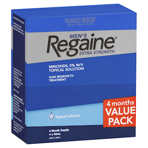 Regaine Solution Hair Loss Treatment Mens Extra Strength Topical Application 4 x 60mL