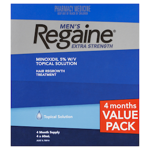 Regaine Solution Hair Loss Treatment Mens Extra Strength Topical Application 4 x 60mL