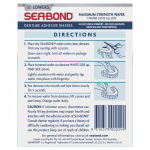Sea Bond Denture Adhesive Lower Original 30