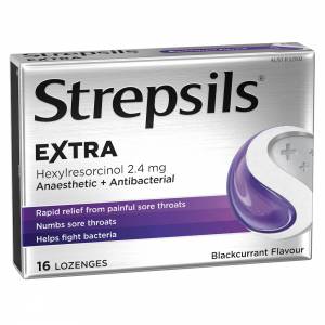 Strepsils Extra Lozenges Blackcurrant 16