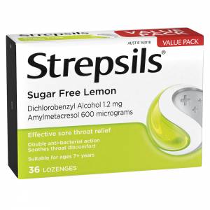 Strepsils Lozenges Sugar Free Lemon 36