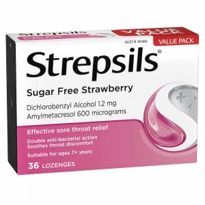 Strepsils Lozenges Sugar Free Strawberry 36