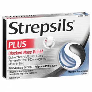 Strepsils Plus Blocked Nose Relief  16 Lozenge