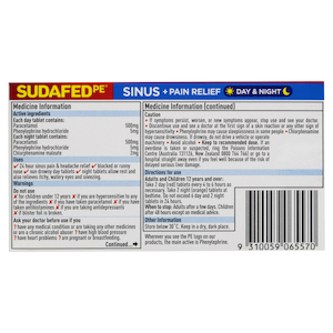 Sudafed PE Day and Night Tablets 24