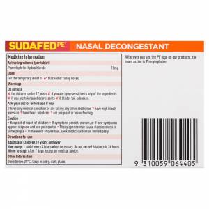Sudafed PE Nasal Decongestant Tablets 48