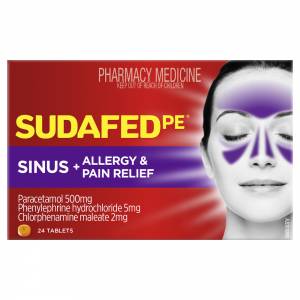 Sudafed PE Sinus Pain and Allergy Tablets 24