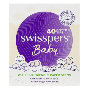 Swisspers Baby Organic Tips Paper Stems 40 Pack