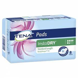 Tena Instadry Standard Length Pads 8 Pack