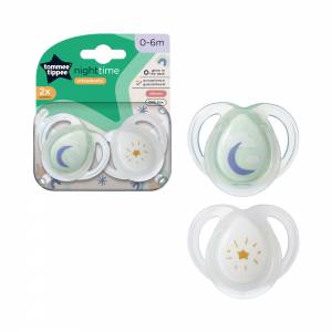 Tommee Tippee Close To Nature Night Time Soother 0-6 Months 2 Pack