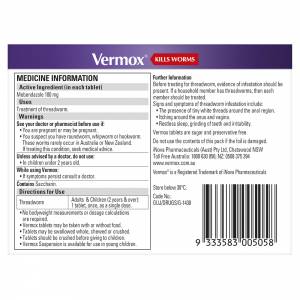 Vermox 100mg Tablets 4