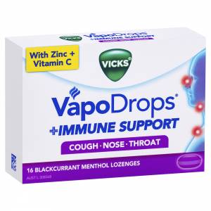 Vicks Vapo Drop + Immune Support Lozenges Blackcur...
