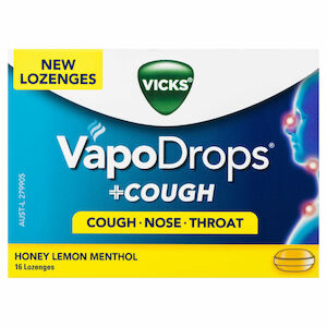 Vicks VapoDrops + Cough Honey Lemon Mentol 16