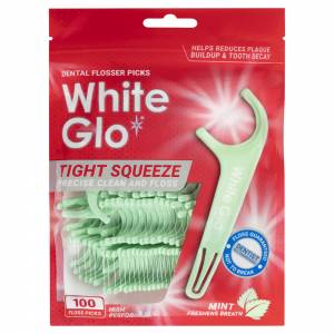 White Glo Tight Squeeze Flosser 100 Pack