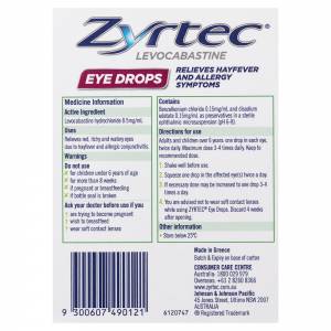 Zyrtec Eye Drops Levocabastine 4ml