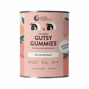 Nutra Organics Kids Strawberry Gutsy Gummies Gut Loving Snack 125g Powder