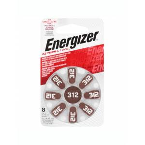 Energizer Batteries Hearing EZ312 Turn & Lock 8 Pack
