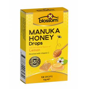 Blossom Manuka Honey Drops 550 Lemon 12 Pack