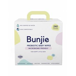Bunjie Baby Wipes Probiotics 3 x 80 Pack