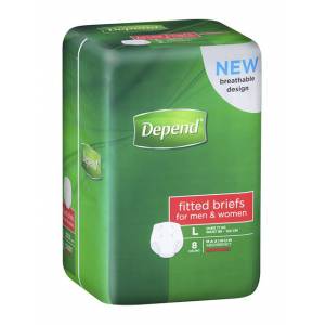 Depend Fitted Brief Large 8 Pack