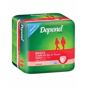 Depend Fitted Brief Medium 10 Pack