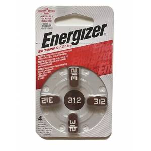 Energizer Batteries Hearing EZ312 Turn & Lock 4 Pack