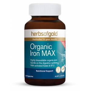 Herbs Of Gold Organic Iron Max 30 Capsules