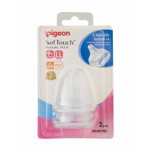 Pigeon Softouch Peristaltic Plus Wide Neck Teat LL 2 Pack