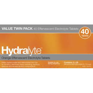 Hydralyte Effervescent Tablets Orange 40