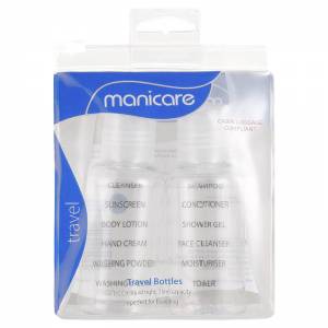 Manicare Travel Bottles Pk2  With ID Labels